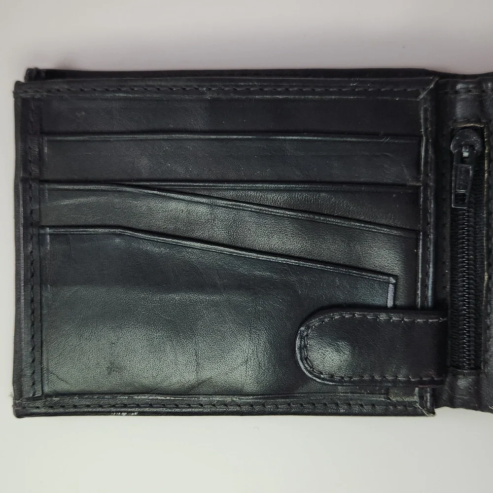 Leather Wallet With Flip Out ID Holder, Handcrafted
